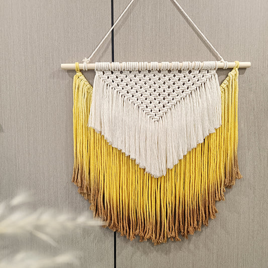 Latest desirable decor leaf modern wool yarn decoration woven tapestry art macrame wall hanging