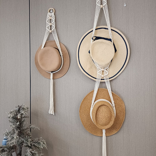 bohemian hanger macrame hat wall hanging