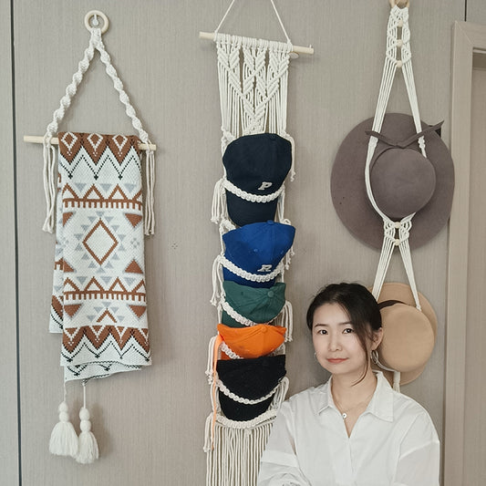 Custom bohemian made handmade curtain chakra tapestry macrame wall hanging