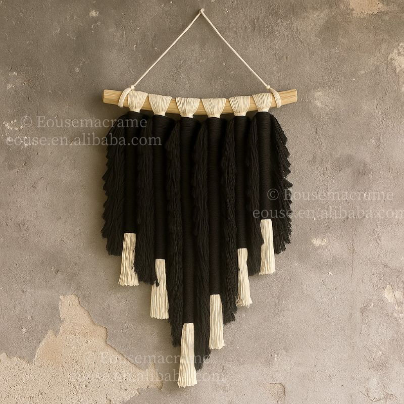 Large Boho Macrame Wall Art Woven Tapestry Handmade Cotton Rope Fringe Hanging for Home Hotel Festival Decoration