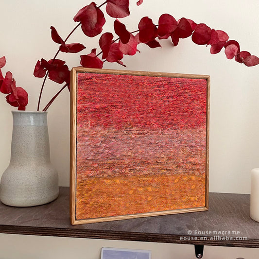 2025 Bohemian Orange Pink Braided Wire Handwoven Wall Hanging Art Luxury Home Decor Tapestry Custom 20*20cm