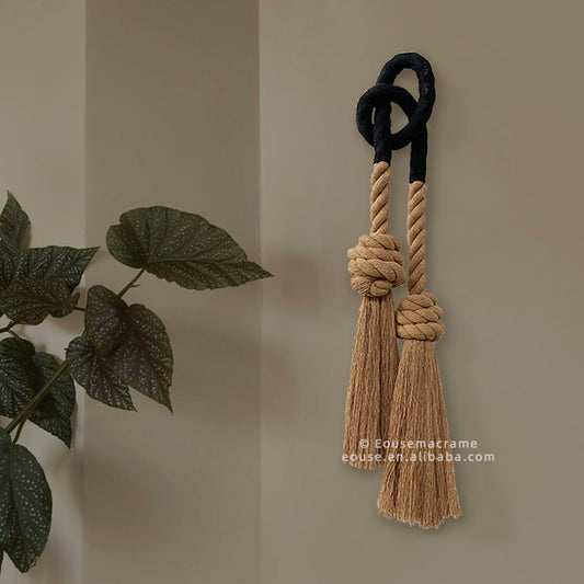 Hand Knotted Cotton Rope Lace Bohemian Wall Hanging for Living Room Decor Tapestry Hotel Restaurant Luxury Decoration