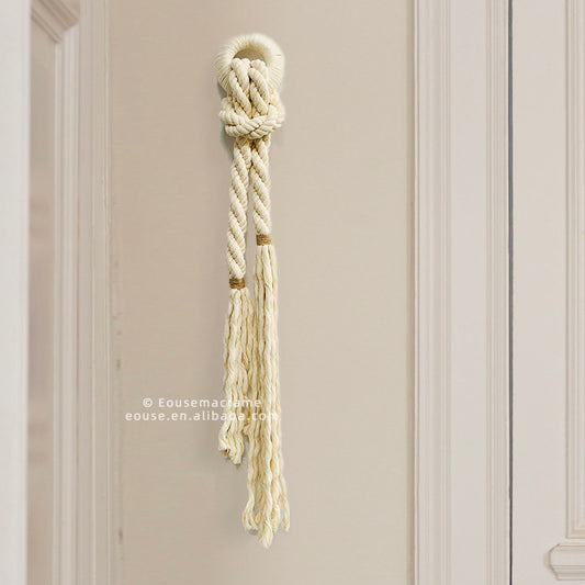 Luxury Commercial Space Macrame Knot Wall Hanging Boho Restaurant Home Decoration Customized Hand Woven Cotton Rope