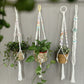 Factory direct sale hand-woven flower pot mesh bag gardening green plant pot plant hanging flower pot for home balcony decoration