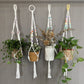 Factory direct sale hand-woven flower pot mesh bag gardening green plant pot plant hanging flower pot for home balcony decoration