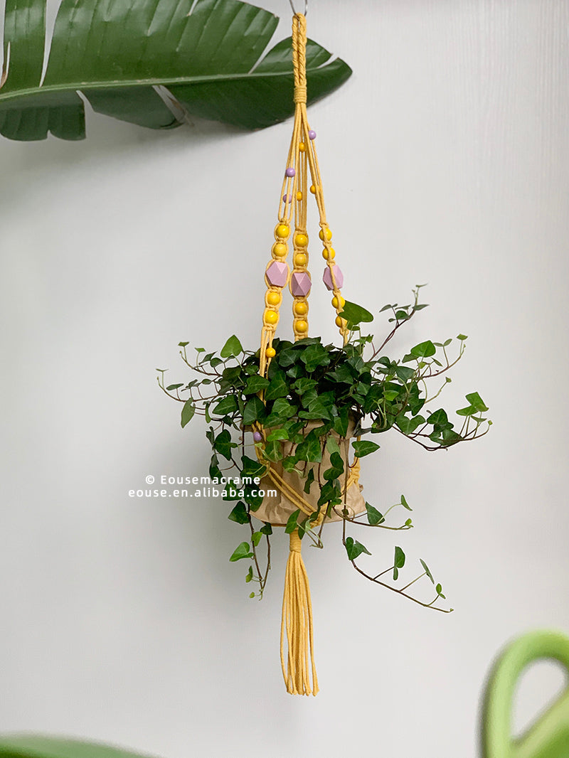 Factory Customization Accepted Macrame Plant Hanger Flower Pot Rack Handmade Bohemian Living Room Home Decor Wholesale