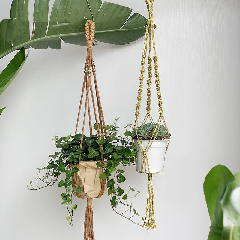 New Design Macrame Plant Hanger Flower Machine Home Decoration Wall Hanging Flower Machine Bohemian Living Room