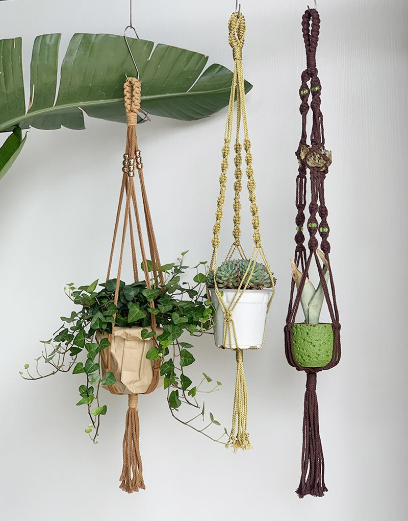 New Design Macrame Plant Hanger Flower Machine Home Decoration Wall Hanging Flower Machine Bohemian Living Room