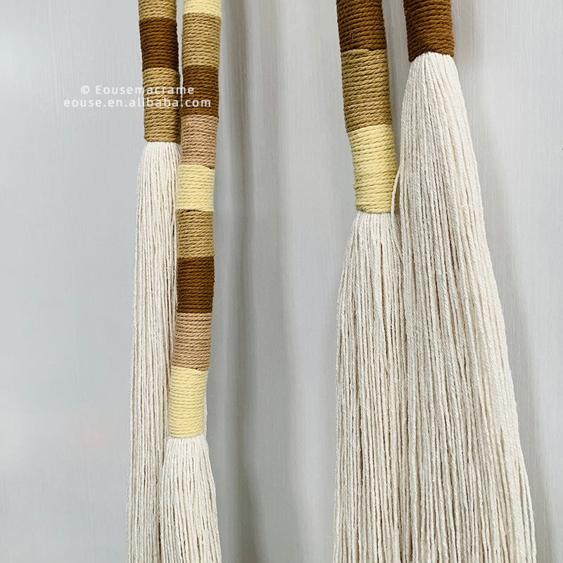 Bohemian Handmade Woven Macrame Wall Hanging Tapestry Curtains Natural Cotton Rope Wall Art Decor Wholesale Custom