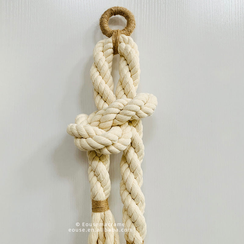 Luxury Commercial Space Macrame Knot Wall Hanging Boho Restaurant Home Decoration Customized Hand Woven Cotton Rope