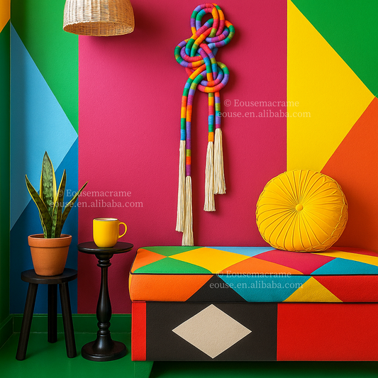 Bohemian Handmade Woven Macrame Wall Hanging Tapestry Curtains Natural Cotton Rope Wall Art Decor Wholesale Custom