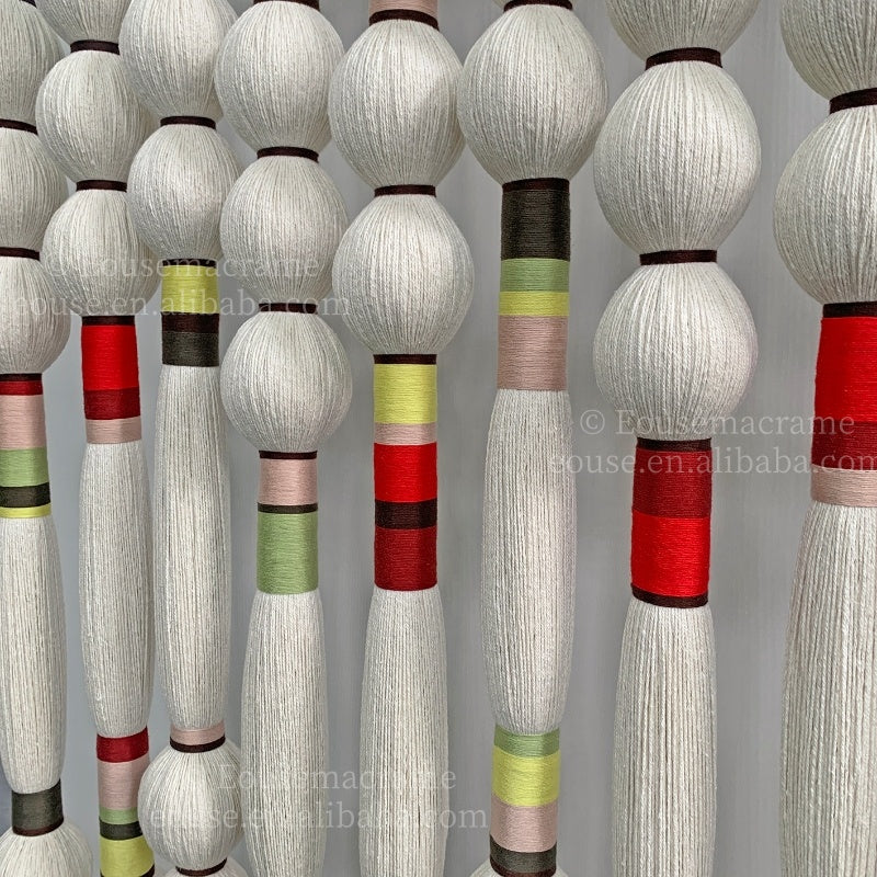 Luxury Macrame Wall Hanging Tapestry Handmade Polyester Fiber Sphericity Cotton Textile Wall Art Large Art Yarn for Hotel Wedding Backdrop