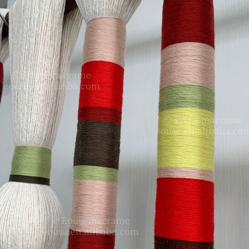Luxury Macrame Wall Hanging Tapestry Handmade Polyester Fiber Sphericity Cotton Textile Wall Art Large Art Yarn for Hotel Wedding Backdrop