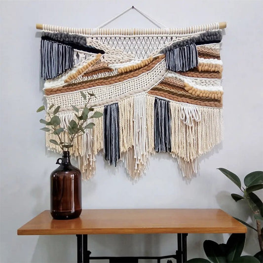 wall bohemian decorations for home big macrame tassel macrame wall hanging