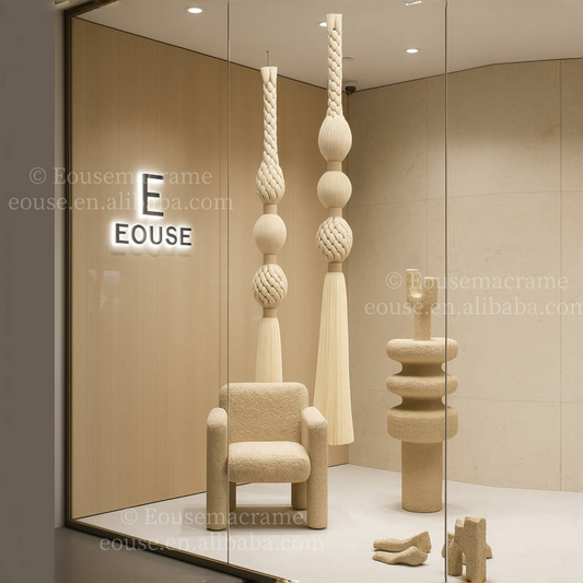 Bohemian Macrame Wall Hanging Handmade Polyester Fiber Sphericity art Design Tapestry for Living Room Bedroom Decoration