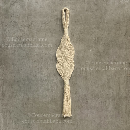 Modern Macrame Wall Art Large Woven Hanging with Long Tassels Handmade Boho Cotton Rope Decor for Living Room and Background