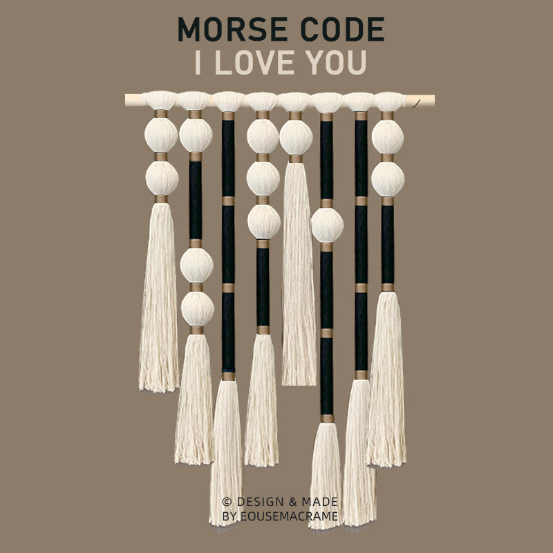 Eouse new large boho macrame Morse code I LOVE YOU wall hanging large macrame wall hanging buy home decor
