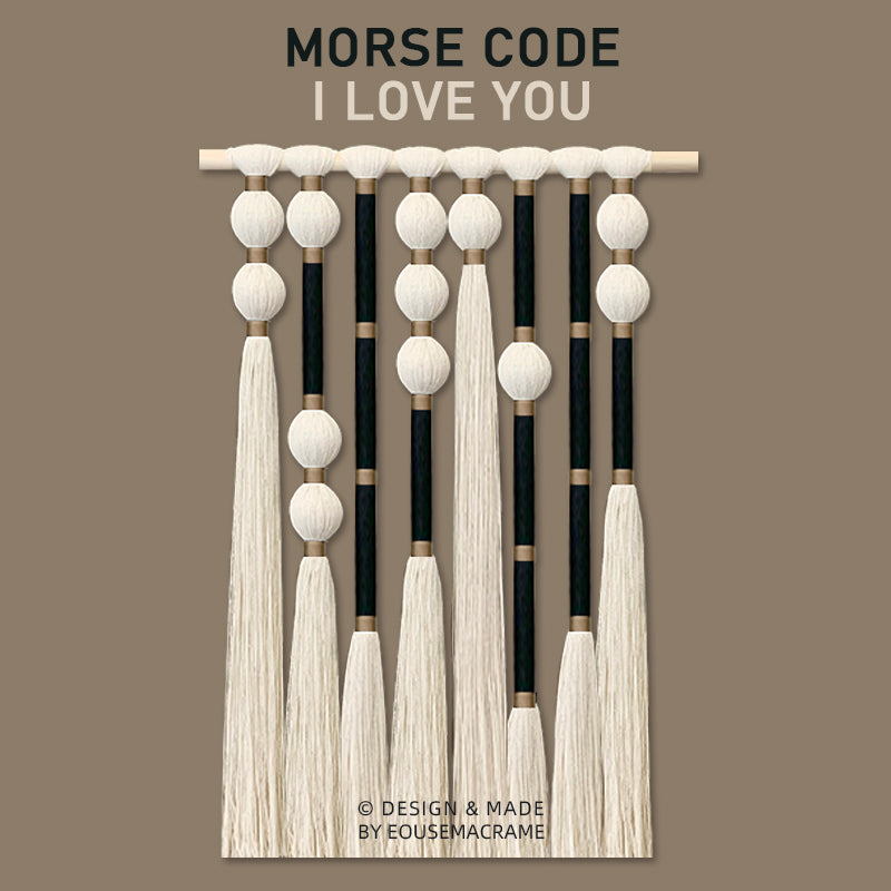 Eouse new large boho macrame Morse code I LOVE YOU wall hanging large macrame wall hanging buy home decor