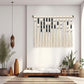 Eouse New design macrame wall hanging with Morsecode enjoy yourself,100*80cm Black gold Morsecode boho wall hanging decorations