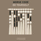 Eouse New design macrame wall hanging with Morsecode be yourself,80*90cm Black gold Morsecode boho wall hanging decorations