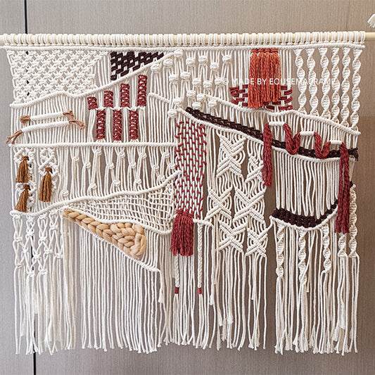 2023 Boho Wholesale home decor cotton macrame Colorful tassel wall hanging macrame  wall hanging
