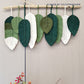 Eco-friendly High quality pretty blue green leaf shape decor macrame wall decor xl macrame wall hanging tapestry