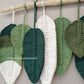 Eco-friendly High quality pretty blue green leaf shape decor macrame wall decor xl macrame wall hanging tapestry