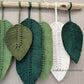 Eco-friendly High quality pretty blue green leaf shape decor macrame wall decor xl macrame wall hanging tapestry