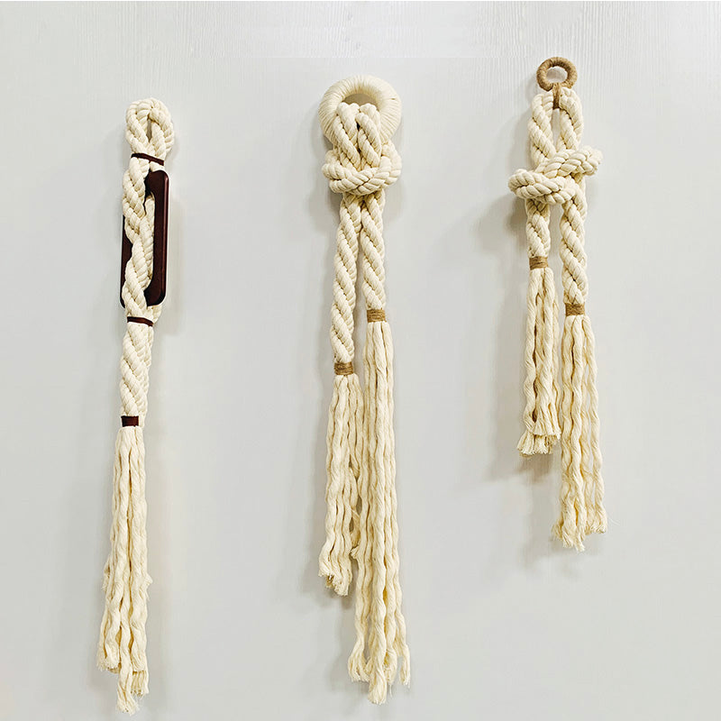 Short Rope Sculpture Decorative Knots Tassel Tapestry Macrame Bubble Wall Hangings Design Art Home Wall Decor for Home Luxury