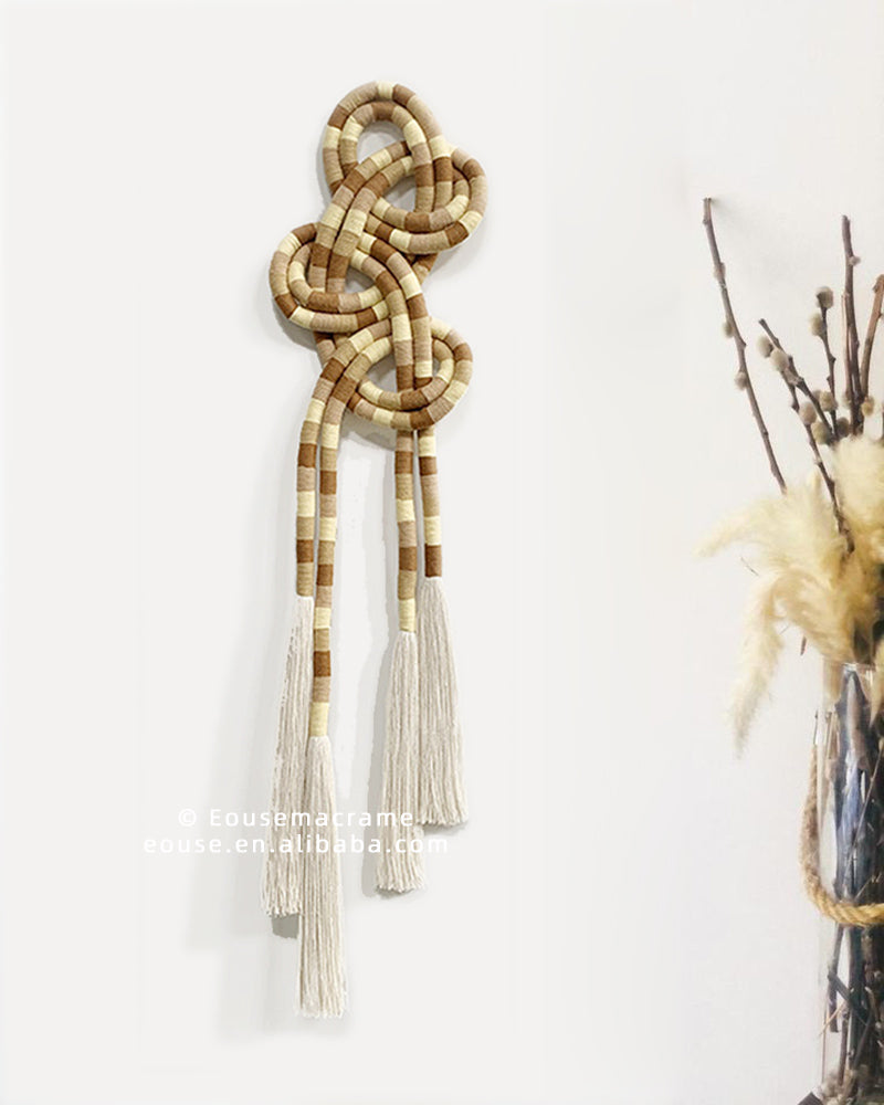 Bohemian Handmade Woven Macrame Wall Hanging Tapestry Curtains Natural Cotton Rope Wall Art Decor Wholesale Custom