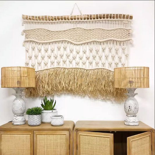 wall decorations for home boho colored wall macrame handmade eco-friendly cotton and paper macrame wall hanging