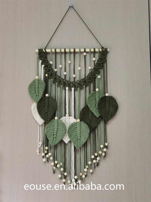 Handmade Art boho Deco Decor Macrame Leaf Wall Hanging Decor For Home Living Decor From Manufacturer Price