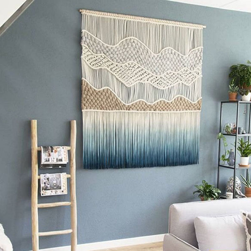 Home wall decor cotton  hooks colorful macrame wall hanging tapestry large macrame wall hanging