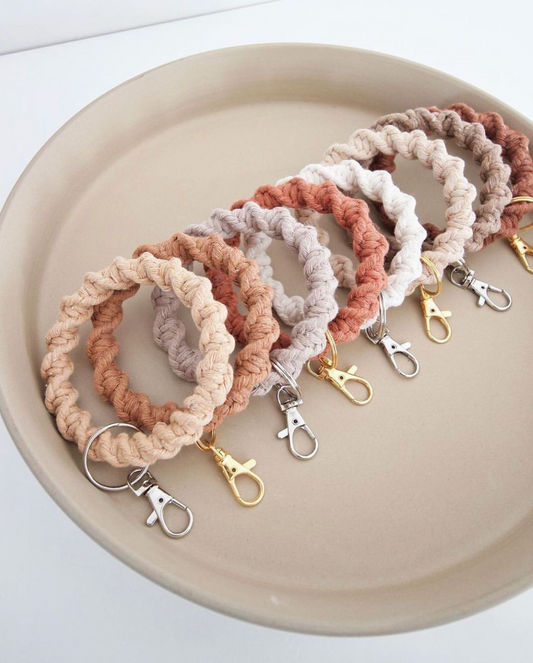 Macrame Keychain New Circle Cute Handmade Cotton Rope Tassel Macrame Keychain