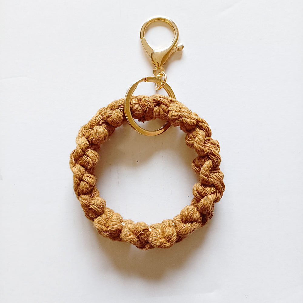 Macrame Keychain New Circle Cute Handmade Cotton Rope Tassel Macrame Keychain