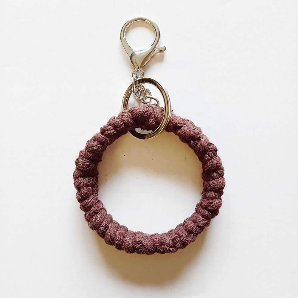 Macrame Keychain New Circle Cute Handmade Cotton Rope Tassel Macrame Keychain